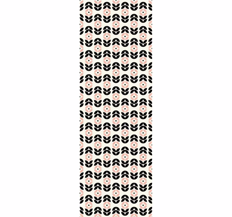 Rullegardin vintage rosa geometriske blomster mønster - Tenstickers