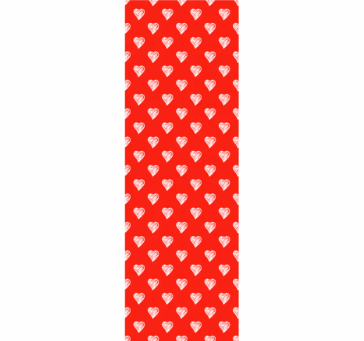 Rullegardin vintage mønster av hjerter hvite linjer - Tenstickers