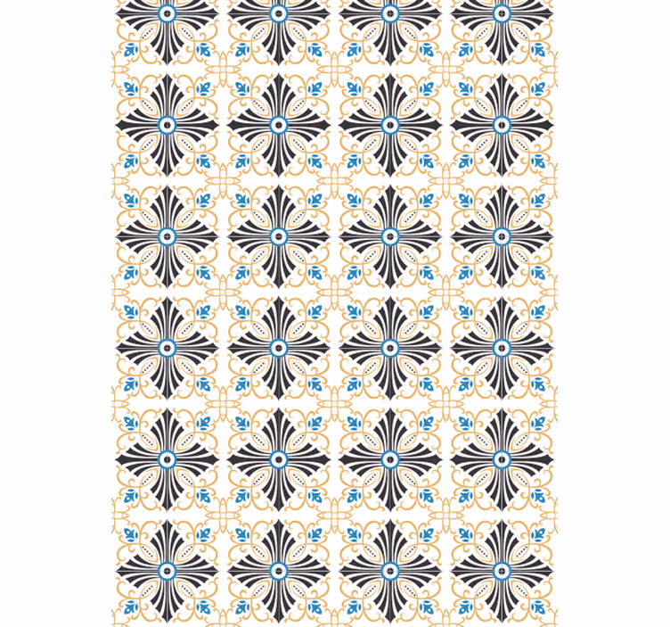 Rullegardin vintage med kryss spiral design - Tenstickers