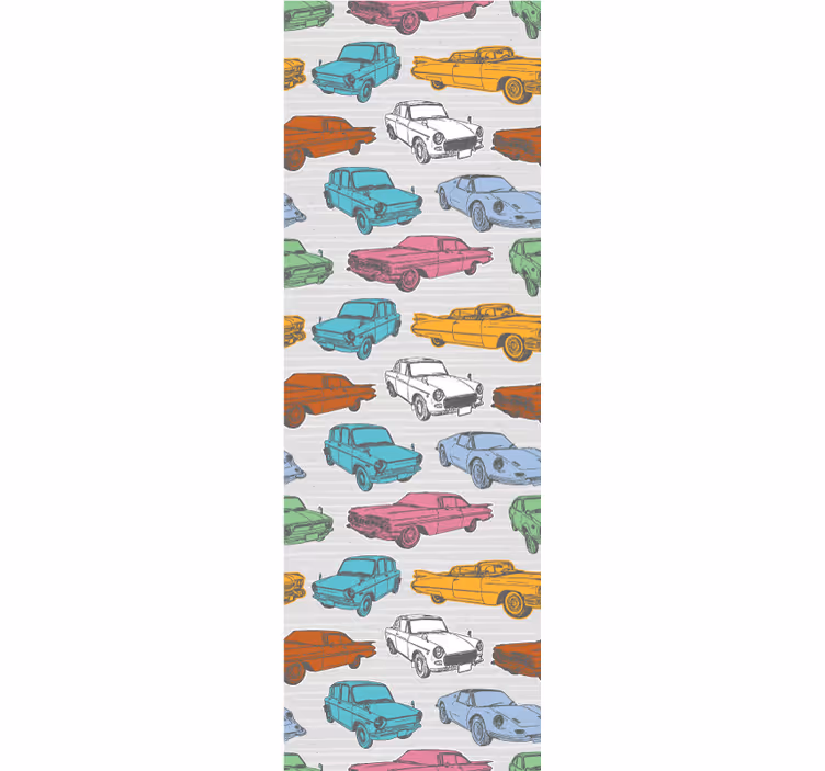 Rullegardin vintage fargerike klassiske biler - Tenstickers