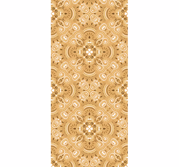 Rullegardin vintage med beige ornamentmønster - Tenstickers