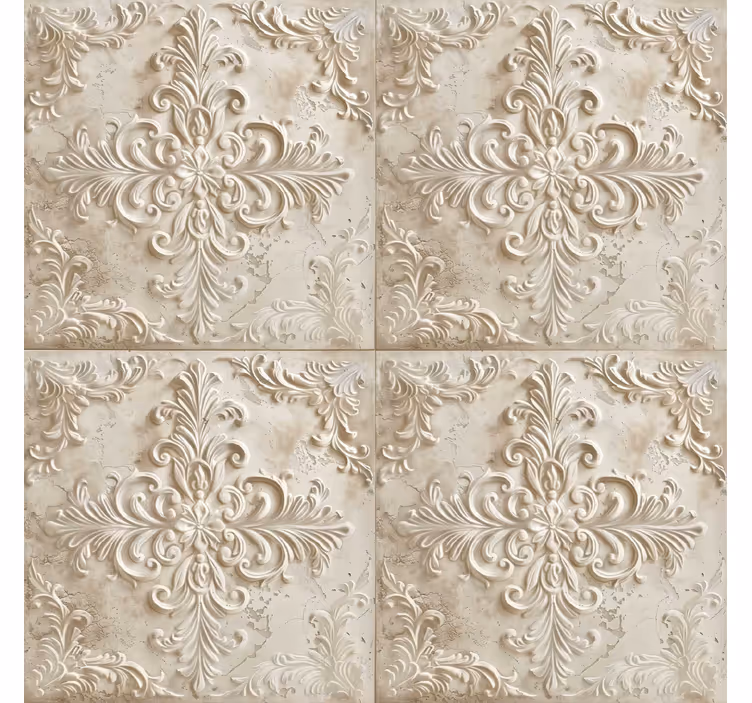 Rullegardin vintage beige fliser - Tenstickers