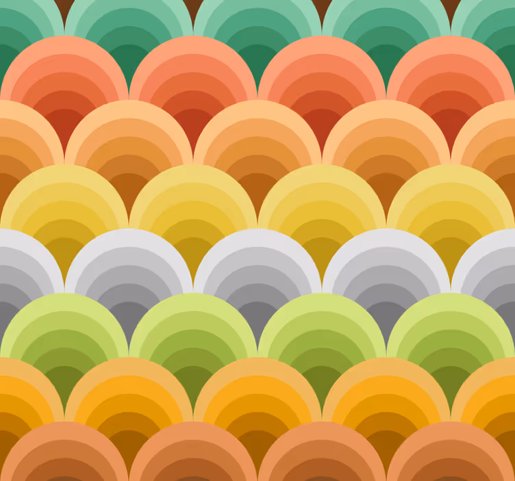 Rullegardin vintage med oransje sirkler - Tenstickers