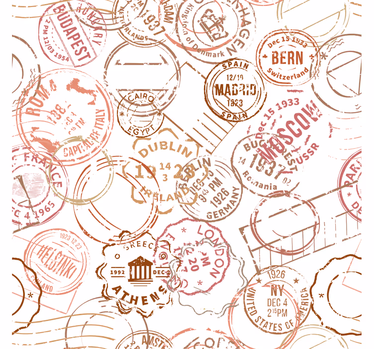 Rullegardin vintage retro frimerker - Tenstickers