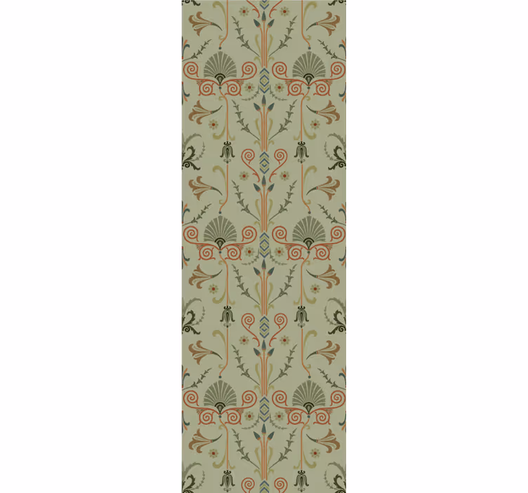 Rullegardin vintage grønt klassisk mønster med blomster - Tenstickers