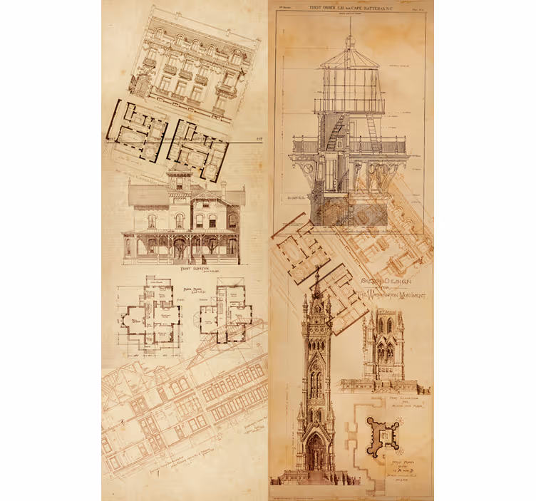 Rullegardin vintage arkitektonisk perle - Tenstickers