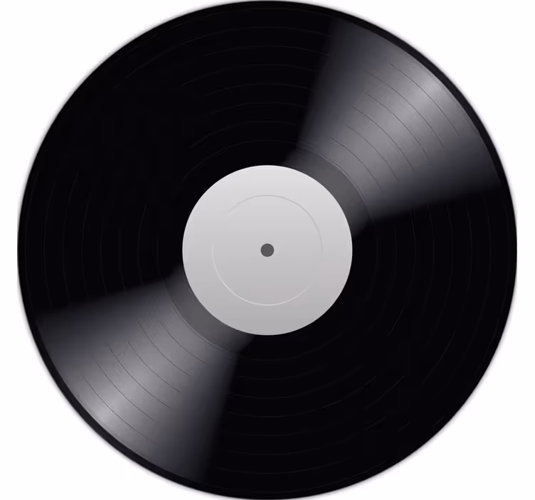 Svart rullegardin svart vinylplate - Tenstickers