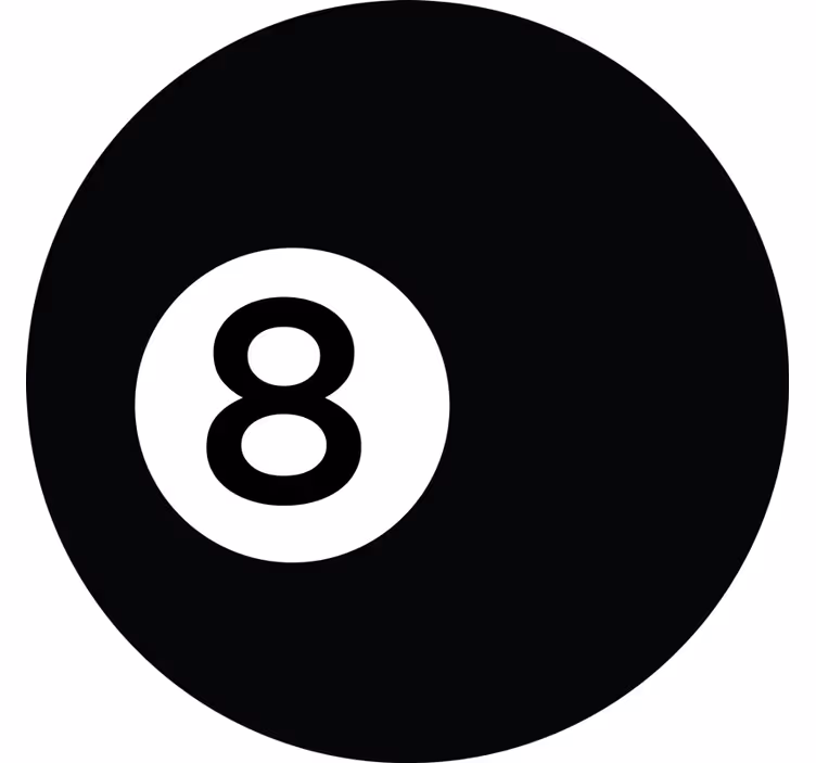 Svart rullegardin billiardkule nummer 8 - Tenstickers