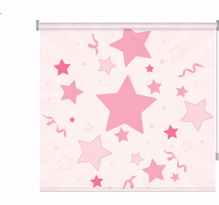 Rosa rullegardin med store rosa stjerner - Tenstickers