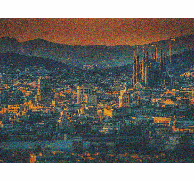 Rullegardin stue barcelona sett fra luften om natten - Tenstickers