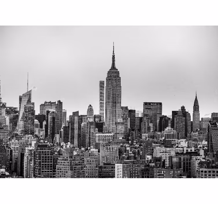 Rullegardin stue new york city bilde svart-hvitt - Tenstickers