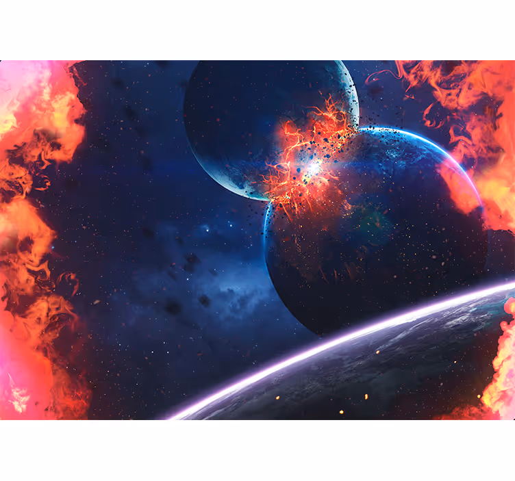 Rullegardin stue fantastisk planetarisk eksplosjon - Tenstickers