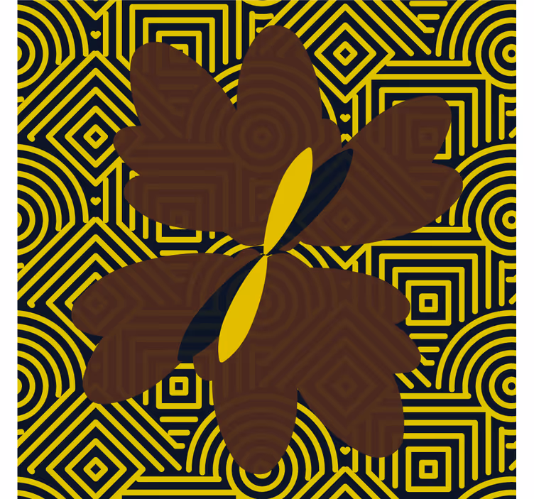 Rullegardin stue afrikansk stil brun og gul kunstdesign - Tenstickers
