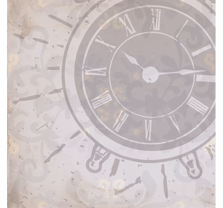 Rullegardin stue hvit shabby chic klokke med tekst - Tenstickers