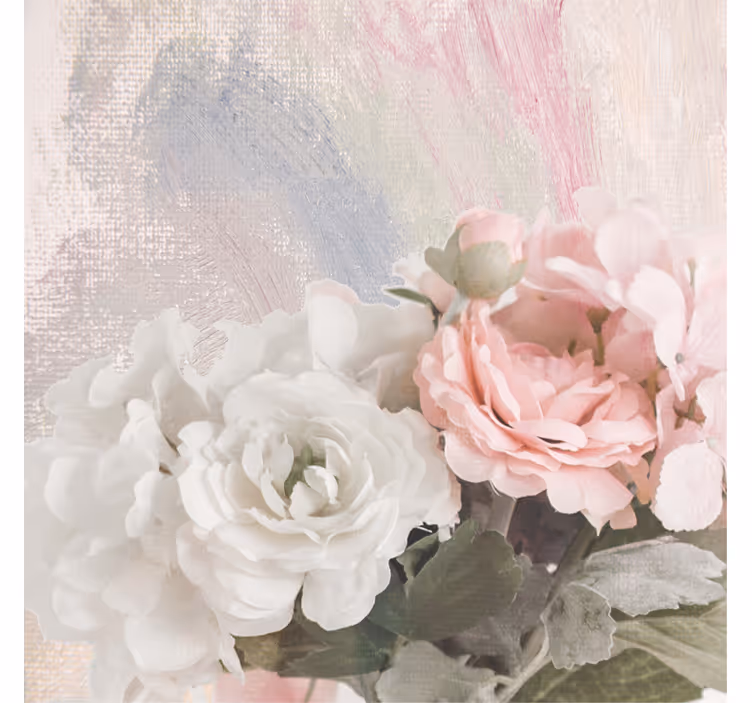Rullegardin stue hvite og rosa blomster shabby chic - Tenstickers