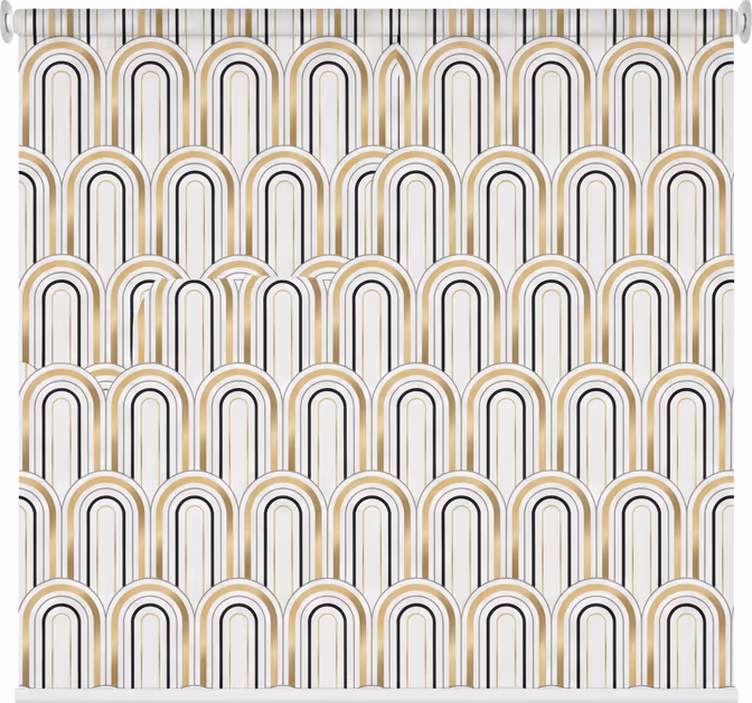 Rullegardin stue i art deco geometriske figurer - Tenstickers
