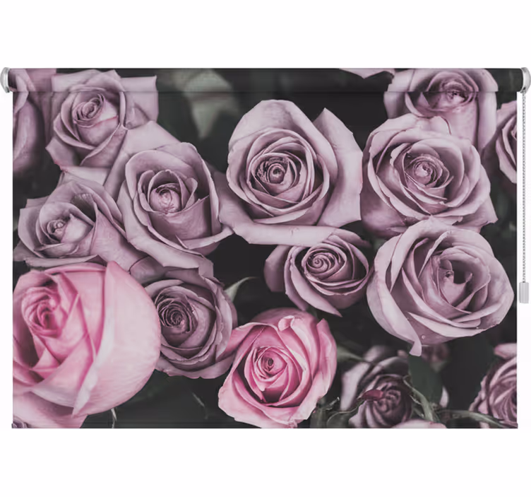 Rullegardin stue elegant stil rosa roser design - Tenstickers