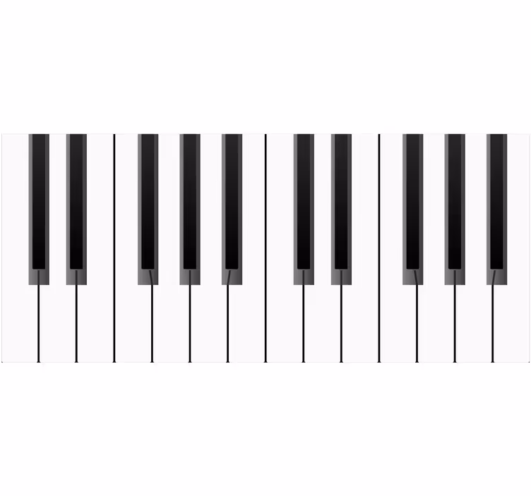 Hvit rullegardin stor piano - Tenstickers