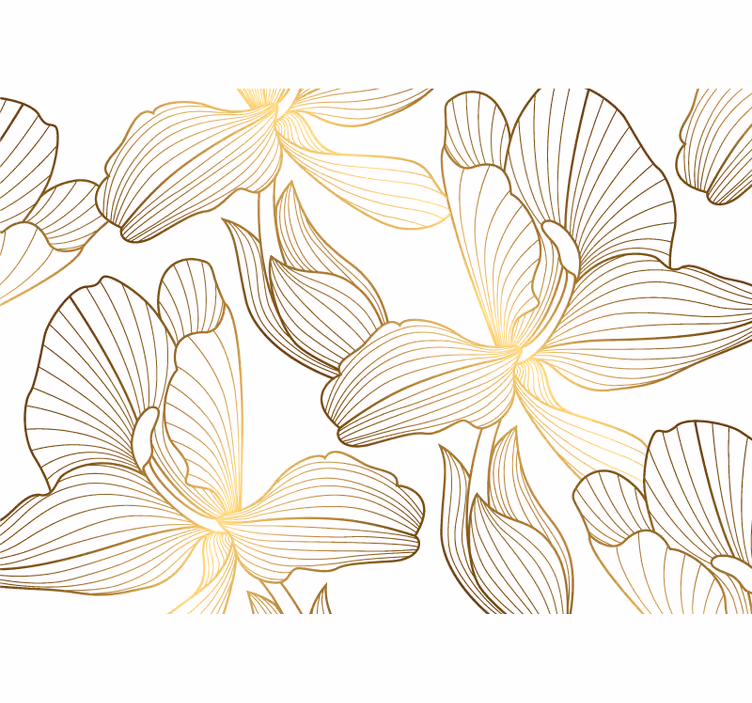 Rullegardin rom gyldne blomster - Tenstickers