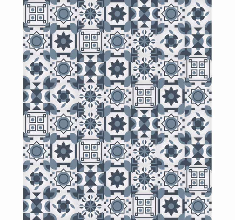 Rullegardin rom med geometrisk flisemønster - Tenstickers