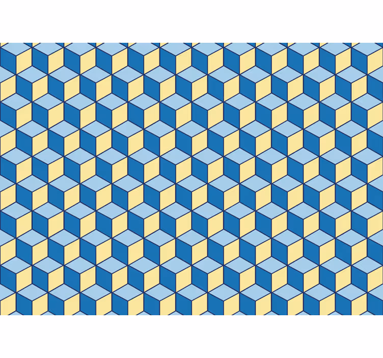 Rullegardin rom 3d effekt blå kuber - Tenstickers