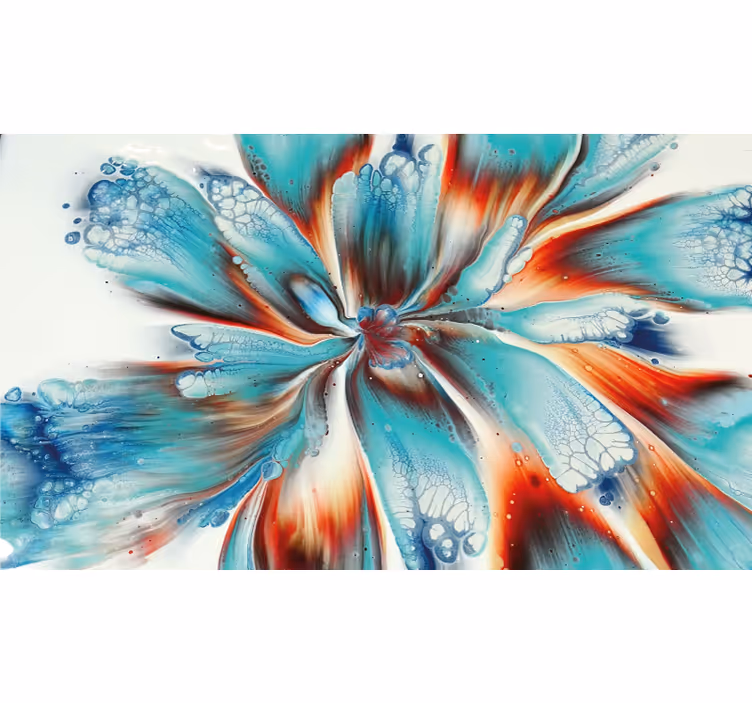 Rullegardin rom moderne kunst fargerike blomster - Tenstickers