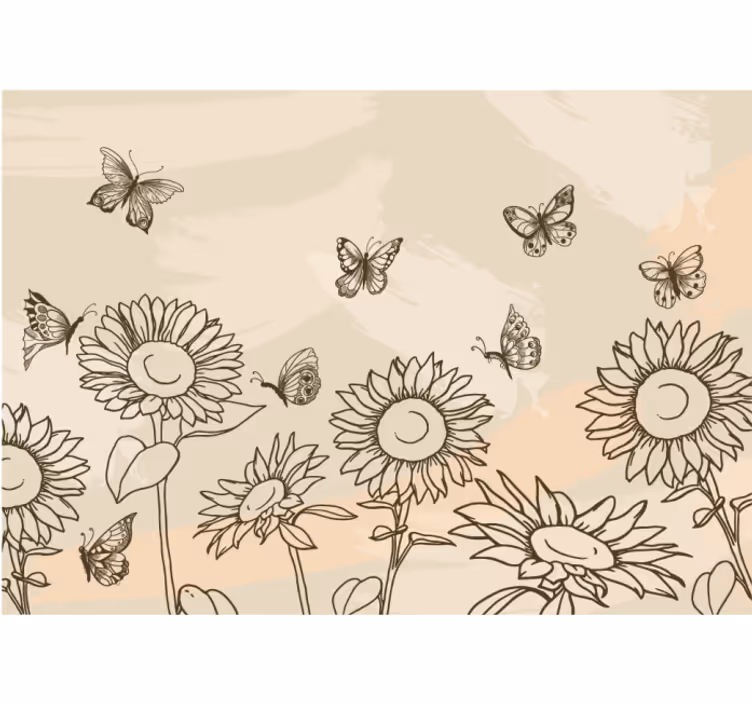 Rullegardin beige solfugler og sommerfugler - Tenstickers
