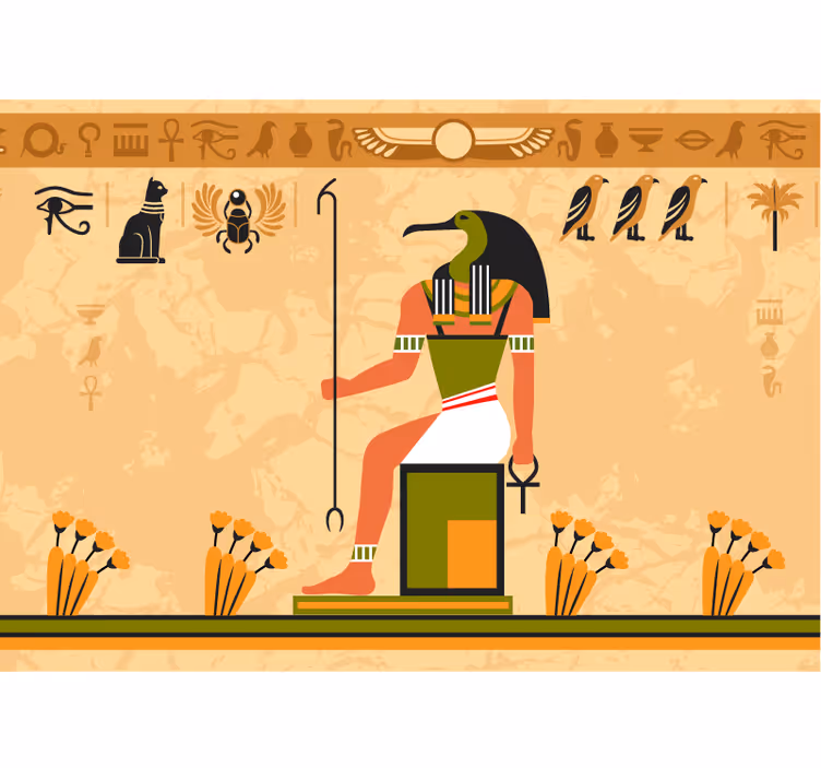 Rullegardin beige månegud fra egypt - Tenstickers