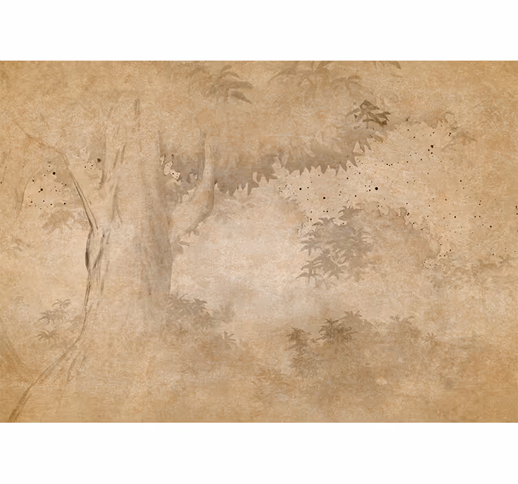 Rullegardin beige vintage regnskog landskap - Tenstickers