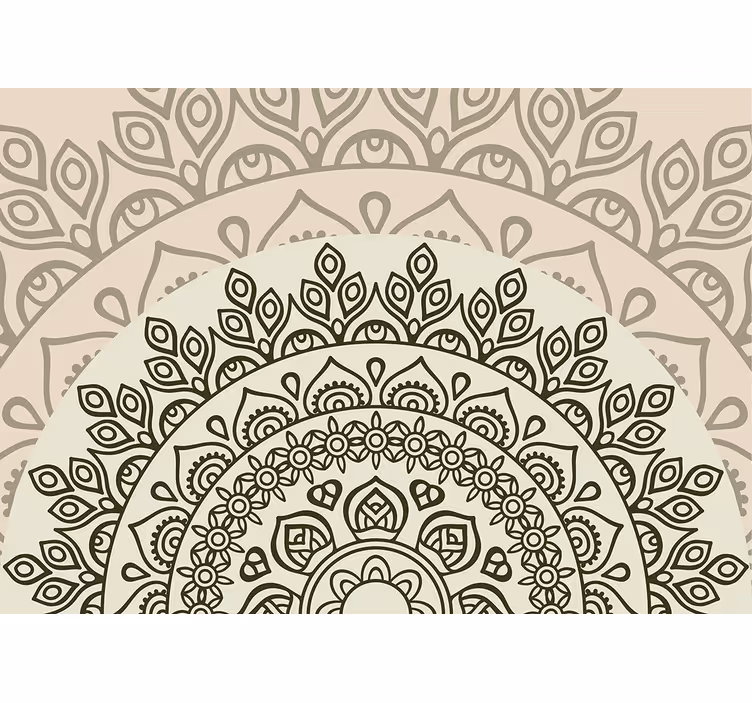 Rullegardin beige hevet sol indisk mønster - Tenstickers