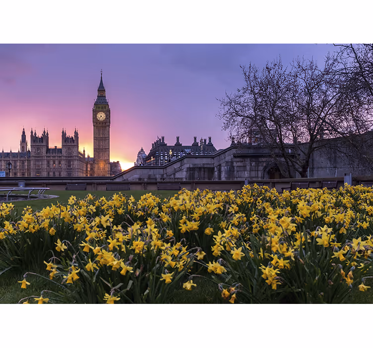 Rullegardin rom big ben med sollys - Tenstickers