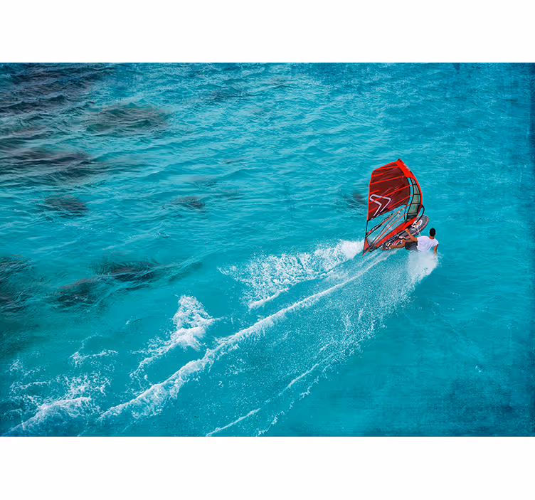 Rullegardin rom windsurfer på vannet - Tenstickers
