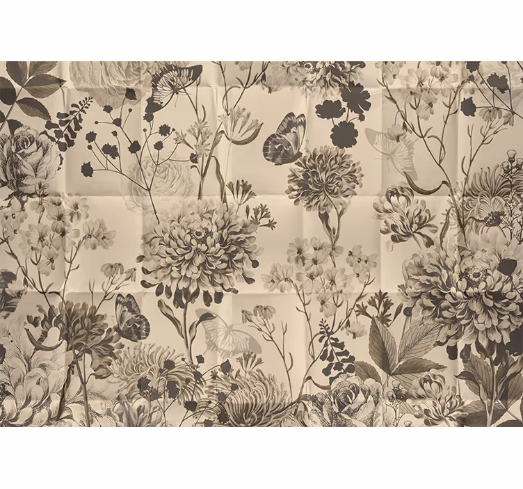 Rullegardin rom beige blomsterdesign - Tenstickers