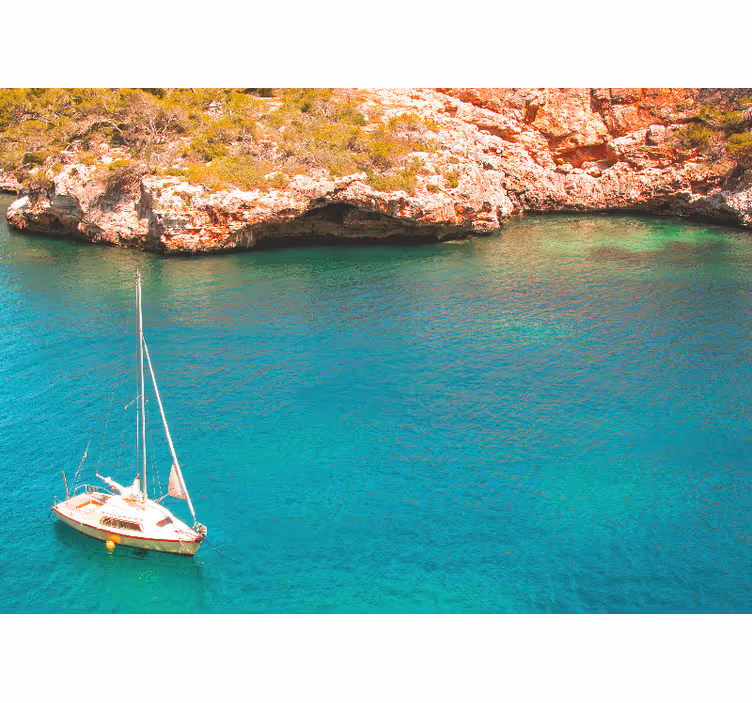 Rullegardin rom azurblå hav mallorca - Tenstickers