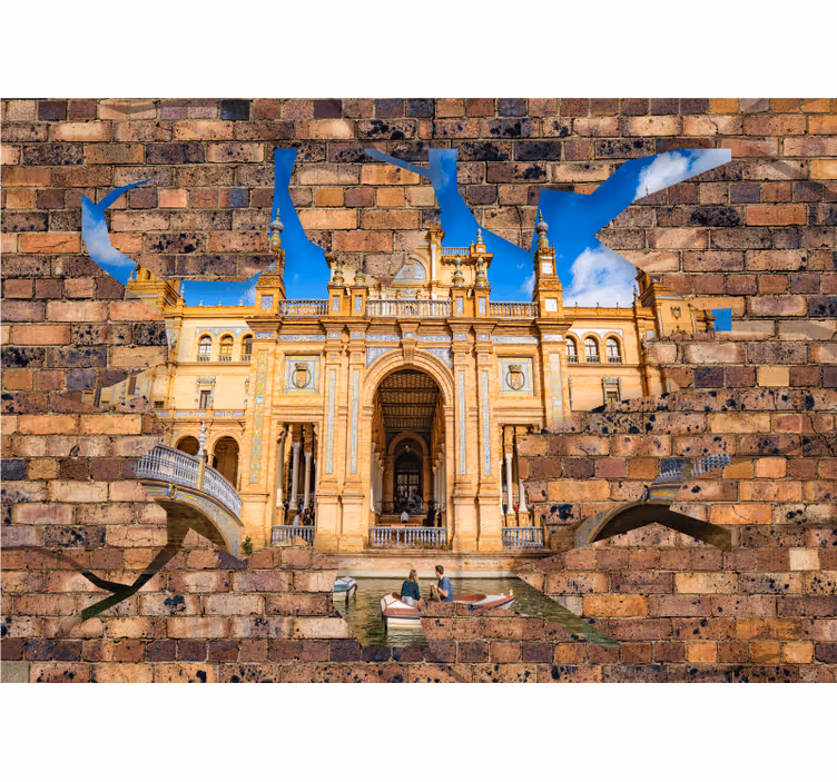 Rullegardin rom med 3d mursteinseffekt sevilla - Tenstickers