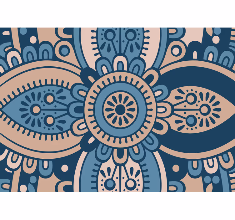 Rullegardin rom blå blomstermandala - Tenstickers
