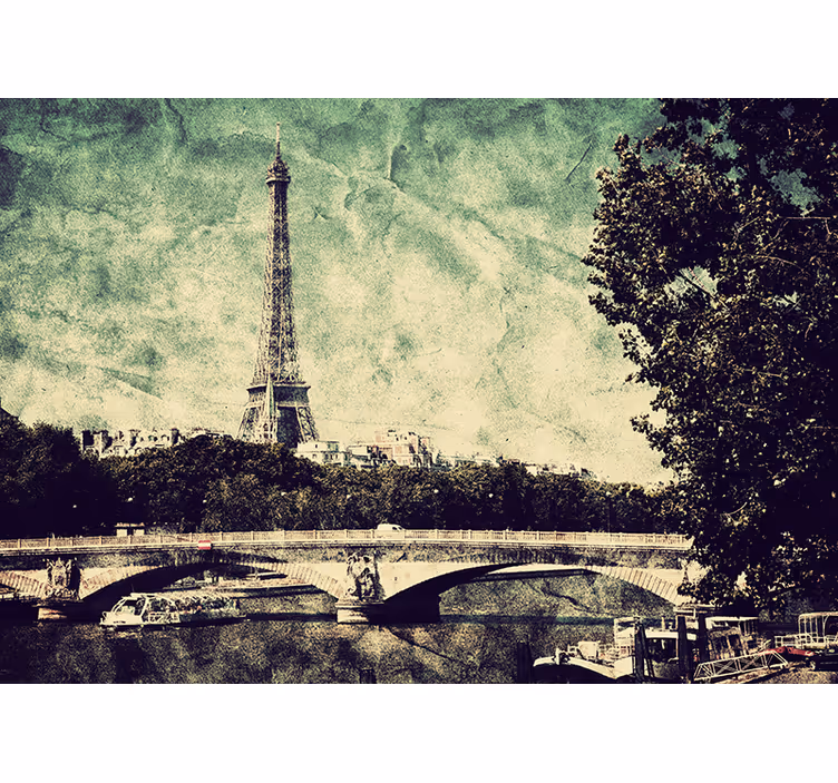 Rullegardin rom med illustrasjon av paris - Tenstickers