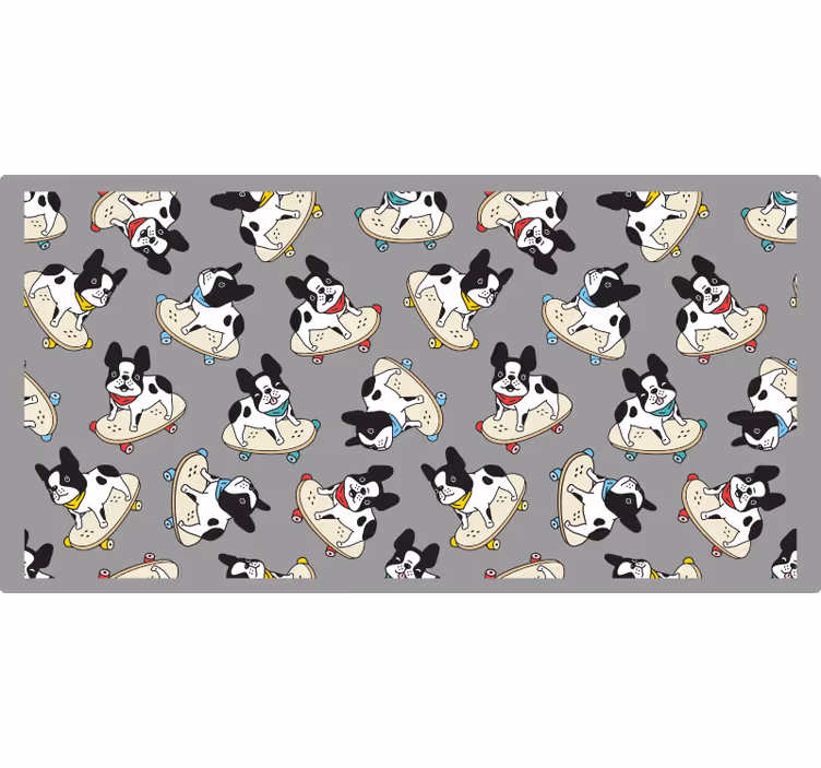 Rullegardin grå skateboardbulldog - Tenstickers