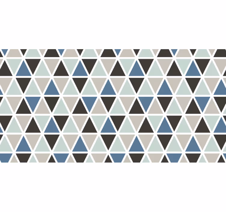 Rullegardin grå med geometrisk mønster i blått - Tenstickers
