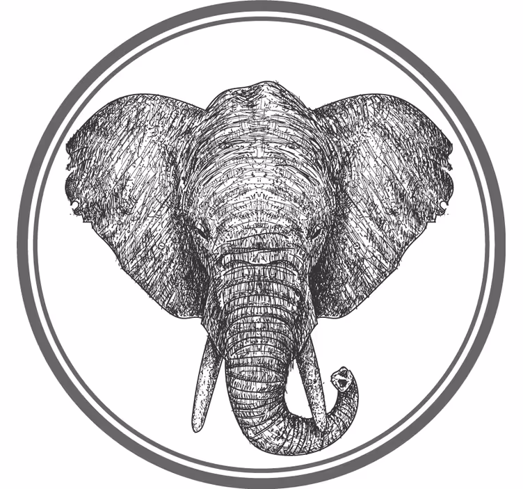Rullegardin grå grå elefant - Tenstickers