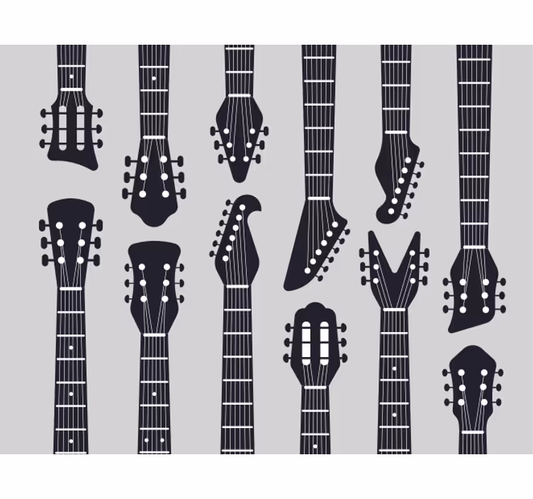 Rullegardin grå gitarhals silhuett - Tenstickers
