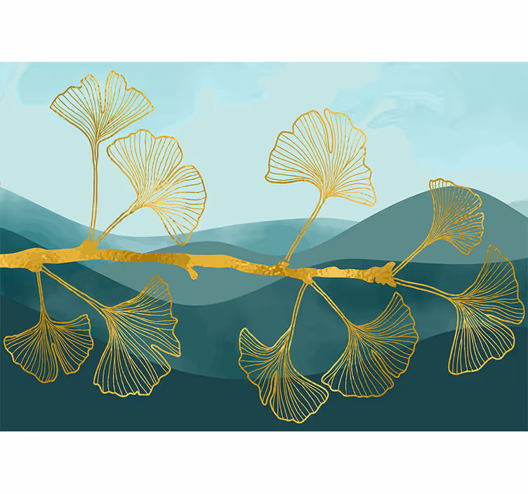 Rullegardin rom glamour stil ginkgo tre - Tenstickers