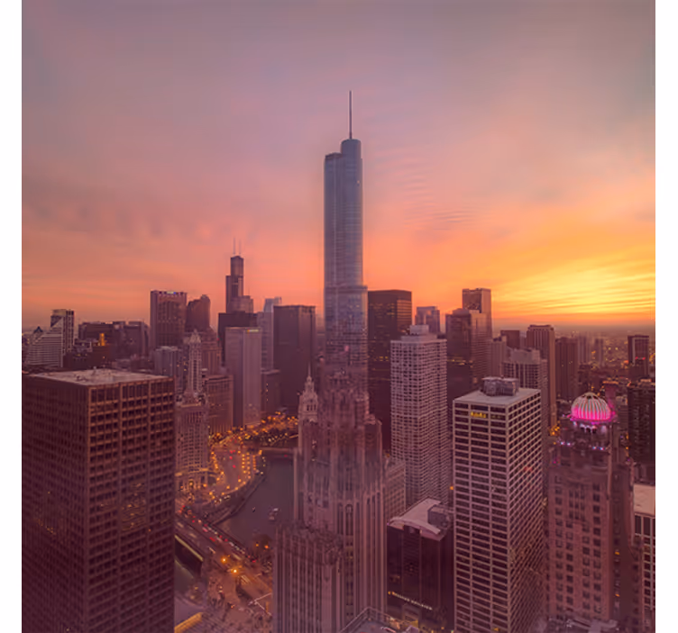 Rullegardin stue new york solnedgang - Tenstickers