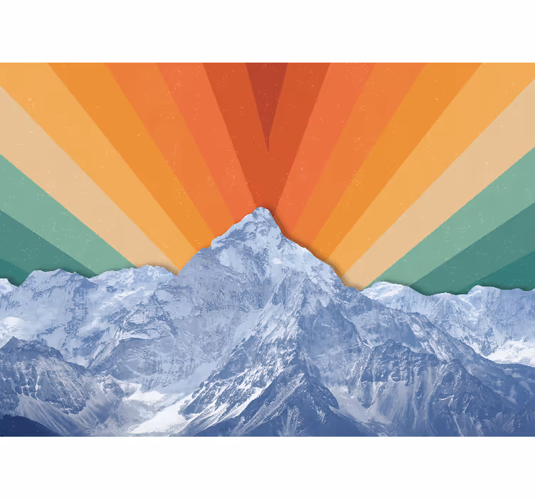 Rullegardin stue fjell med boho-farger - Tenstickers