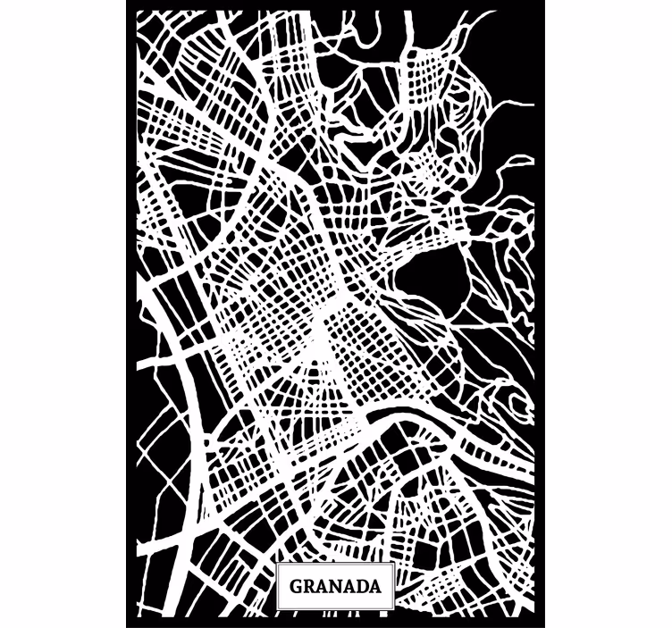 Rullegardin stue topografisk kart granada - Tenstickers