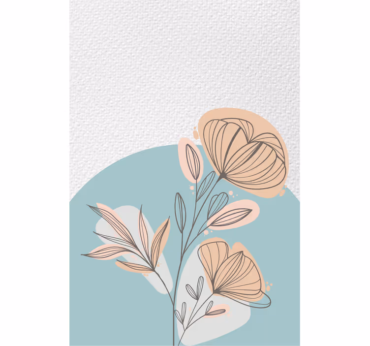 Rullegardin stue blomstermaleri - Tenstickers