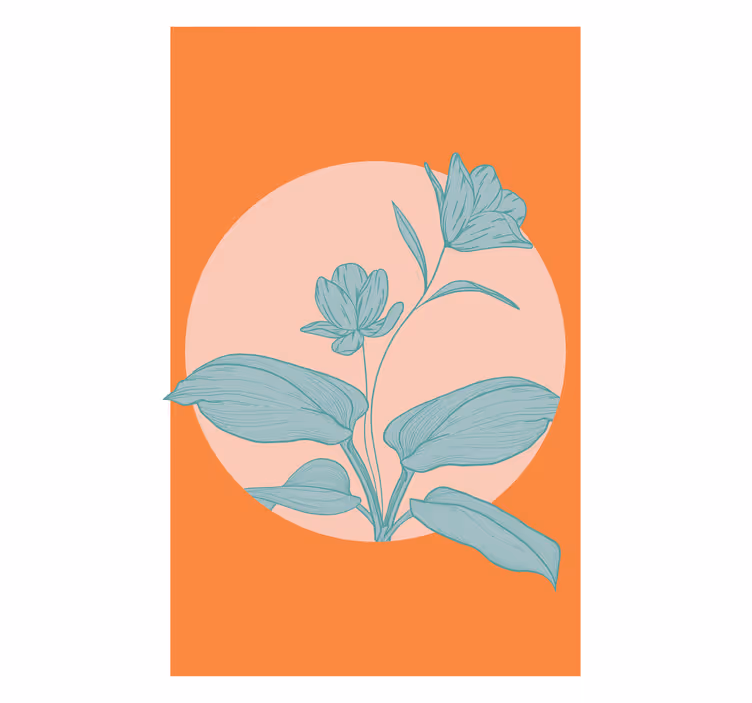 Rullegardin stue blå blomst - Tenstickers