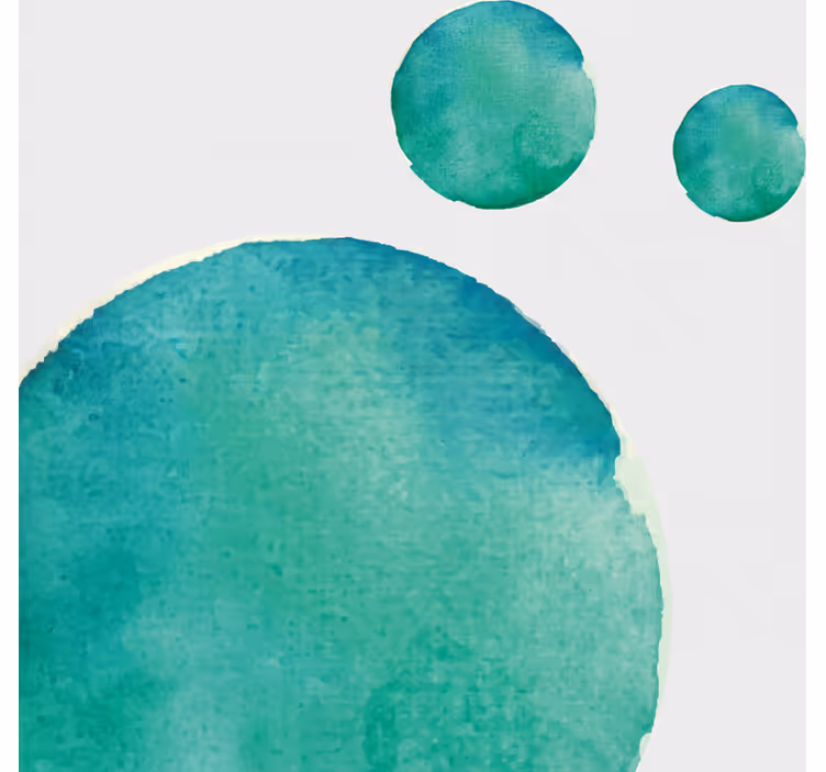 Rullegardin stue abstrakt akvarell aquamarin - Tenstickers