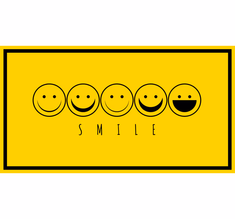 Gul smilende emotikon rullegardin rom - Tenstickers