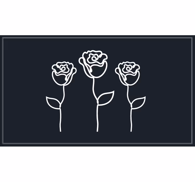 Rullegardin rom minimalistisk rosenillustrasjon - Tenstickers
